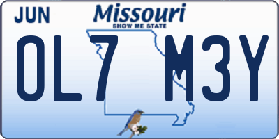 MO license plate OL7M3Y