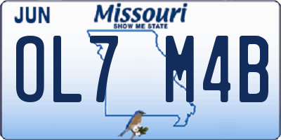 MO license plate OL7M4B
