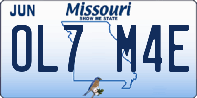 MO license plate OL7M4E