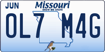 MO license plate OL7M4G