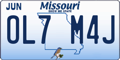 MO license plate OL7M4J