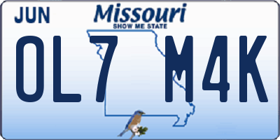 MO license plate OL7M4K