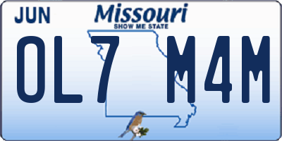 MO license plate OL7M4M