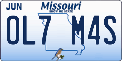 MO license plate OL7M4S