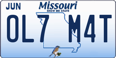 MO license plate OL7M4T