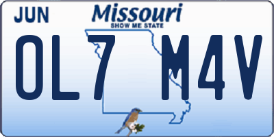MO license plate OL7M4V