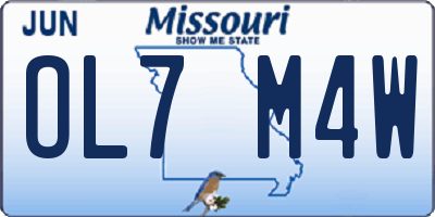 MO license plate OL7M4W