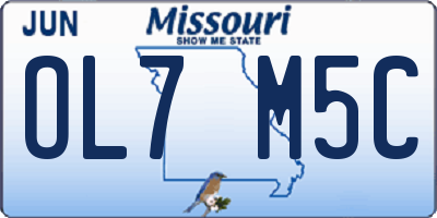 MO license plate OL7M5C