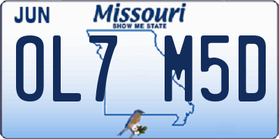 MO license plate OL7M5D