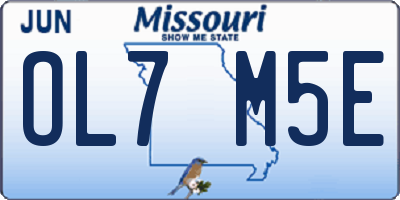 MO license plate OL7M5E
