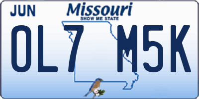 MO license plate OL7M5K