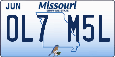 MO license plate OL7M5L