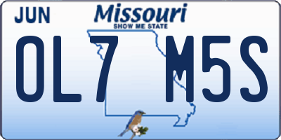 MO license plate OL7M5S