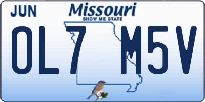 MO license plate OL7M5V