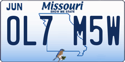 MO license plate OL7M5W