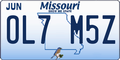 MO license plate OL7M5Z