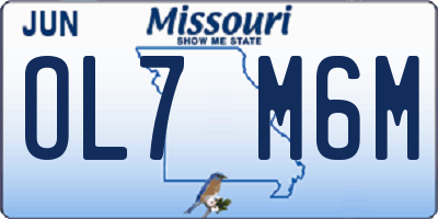 MO license plate OL7M6M