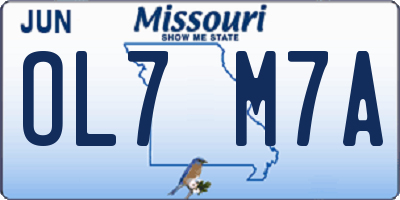 MO license plate OL7M7A