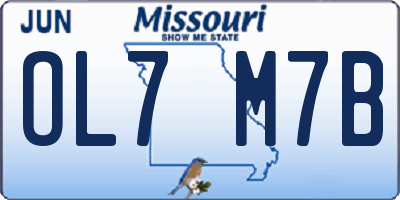 MO license plate OL7M7B