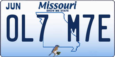 MO license plate OL7M7E