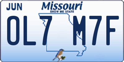 MO license plate OL7M7F