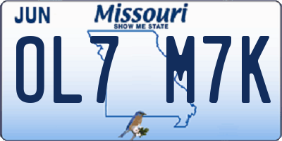 MO license plate OL7M7K