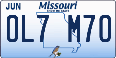 MO license plate OL7M7O