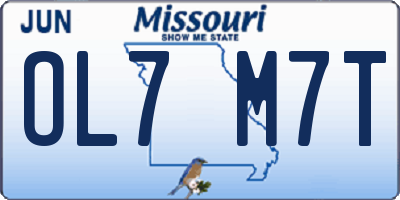 MO license plate OL7M7T