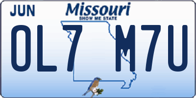 MO license plate OL7M7U