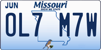 MO license plate OL7M7W