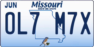 MO license plate OL7M7X