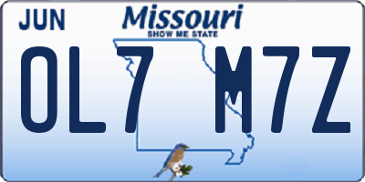 MO license plate OL7M7Z