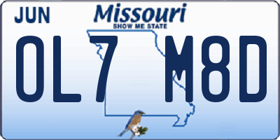 MO license plate OL7M8D