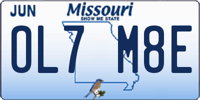 MO license plate OL7M8E