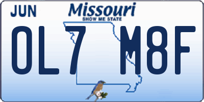 MO license plate OL7M8F