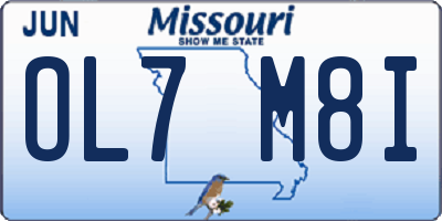 MO license plate OL7M8I
