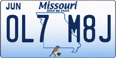 MO license plate OL7M8J