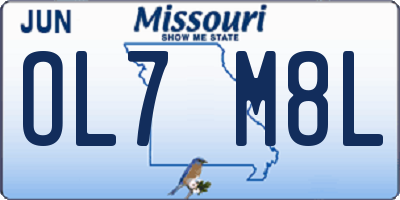 MO license plate OL7M8L