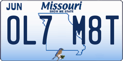 MO license plate OL7M8T