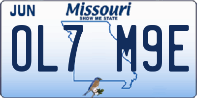 MO license plate OL7M9E