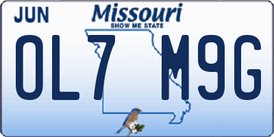 MO license plate OL7M9G