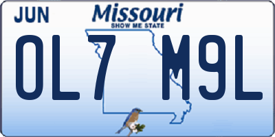 MO license plate OL7M9L