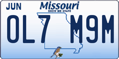 MO license plate OL7M9M