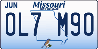 MO license plate OL7M9O
