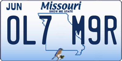 MO license plate OL7M9R