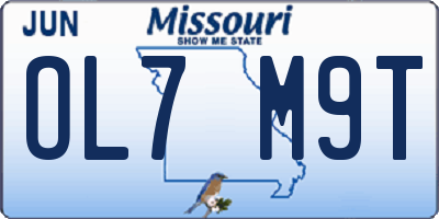 MO license plate OL7M9T