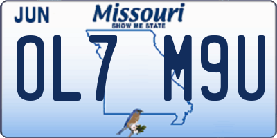 MO license plate OL7M9U