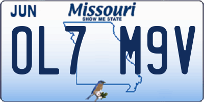 MO license plate OL7M9V