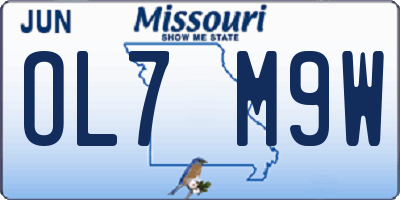 MO license plate OL7M9W