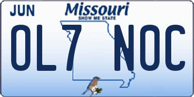 MO license plate OL7N0C